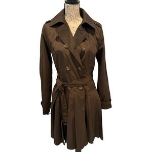 Rainforest Pleated Brown Trench Coat sz S